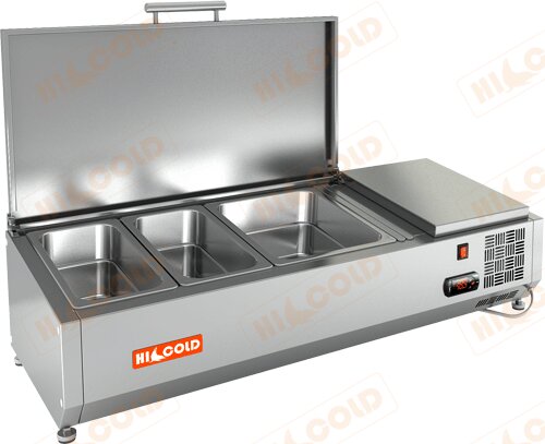 Настольная охлаждаемая витрина для ингредиентов HICOLD VRTU 1000 для предприятий общественного питания
