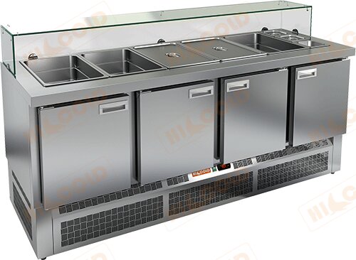 Стол холодильный для салатов (саладетта) HICOLD SLE3-1111GN низкое стекло для предприятий общественного питания