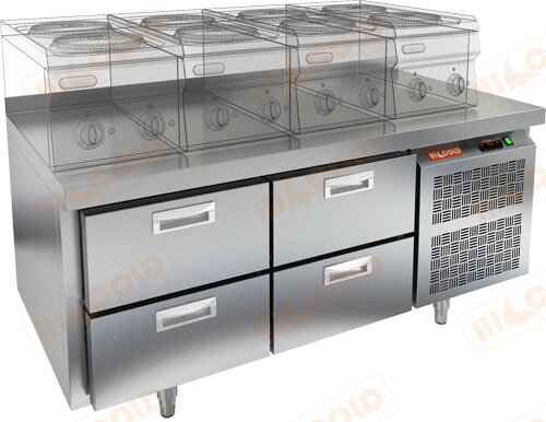 Стол морозильный под тепловое оборудование HICOLD GN 22/BT LT для предприятий общественного питания