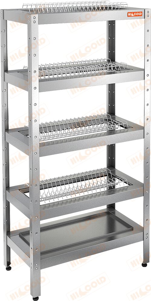Стеллаж нержавеющий для сушки посуды HICOLD НСДСТ-7/4 для предприятий общественного питания